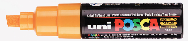 Verfstift Posca PC8K breed schuin oranje