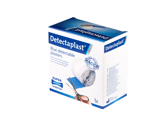 Pansement textile élastique Detectaplast bleu 6cmx5m