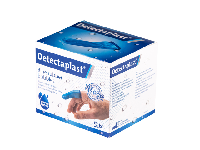 Doigtier Detectaplast caoutchouc bleu 50 pièces