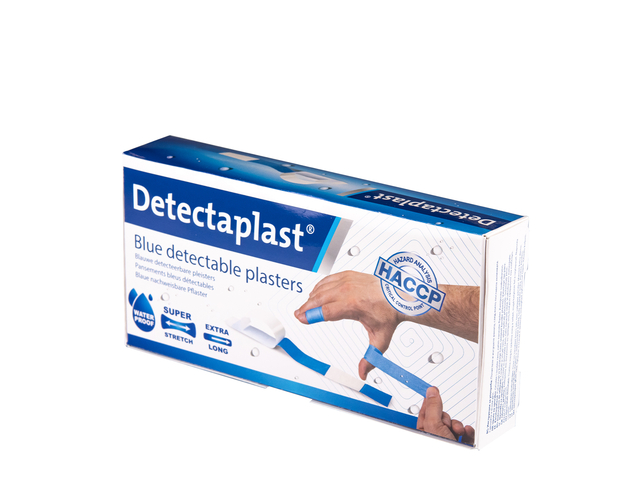 Waterafstotende blauwe pleister Detectaplast 180x20mm 100 stuks