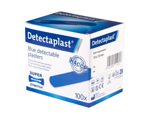 Pansement textile élastique Detectaplast bleu 19x72mm 100 pièces