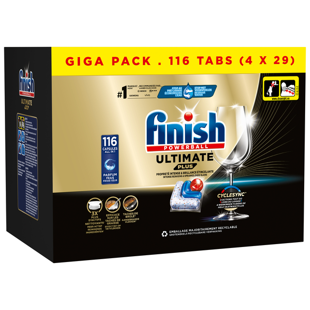 Tablette lave-vaisselle Finish Ultimate Plus 4x 29 pièces Pack géant