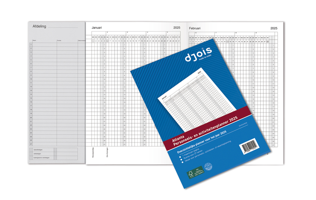 Jaarplanner 2025 Djois personeel- en activiteitenplanner