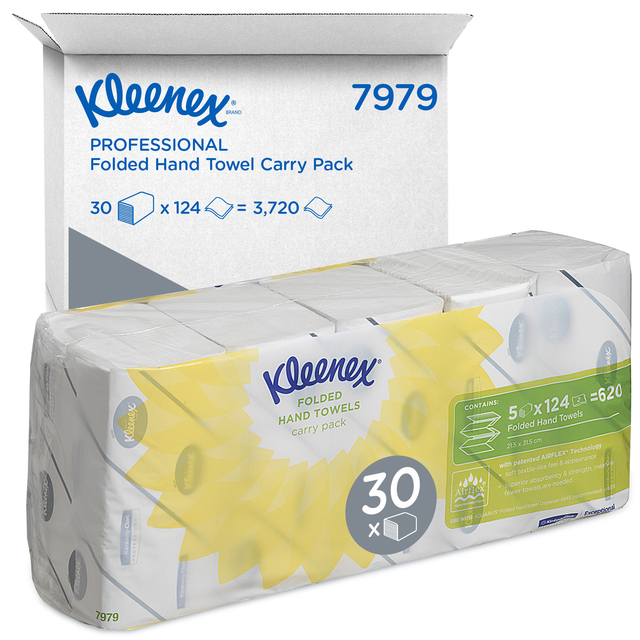 Essuie-mains Kleenex Ultra 7979 pli-I 2 épaisseurs 215x315mm 5x 124 feuilles