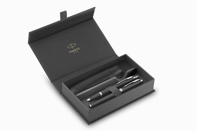 Stylo bille et stylo plume Parker IM avec étui Black CT Medium 3 pièces