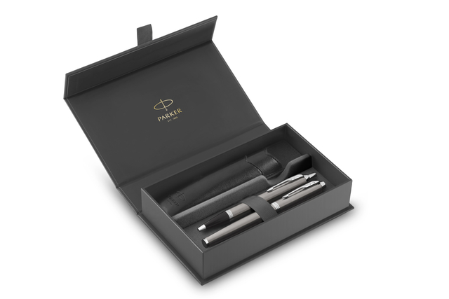 Stylo bille et stylo plume Parker IM avec étui Stainless steel CT Medium 3 pièces