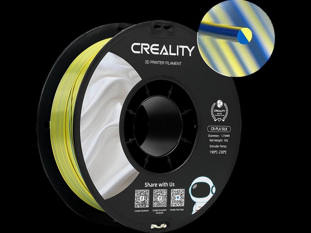 Filament 3D Creality PLA 1.75mm Silk jaune bleu 1kg