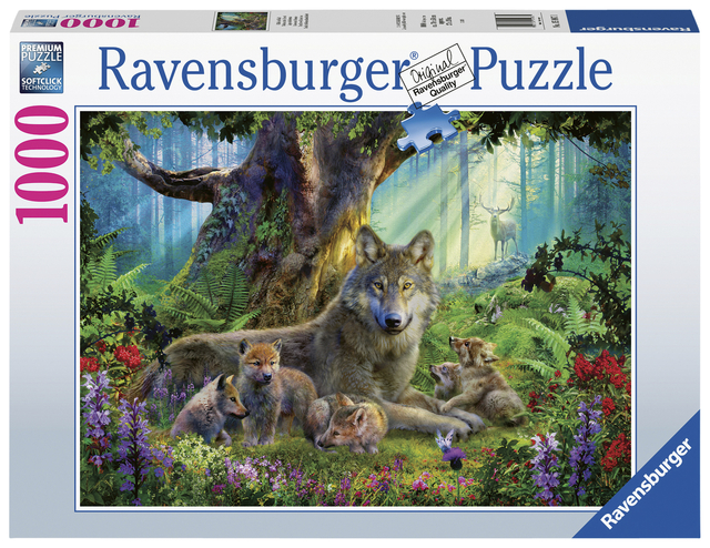 Puzzel Ravensburger Familie wolf in het bos 1000 stukjes