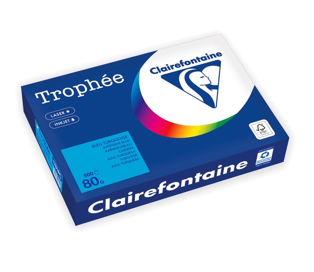 Papier copieur Trophée A4 80g bleu caraïbes 500 feuilles