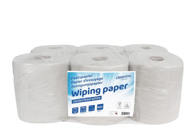 Papier d''essuyage Cleaninq Midi 1 épaisseur 19cmx270m blanc