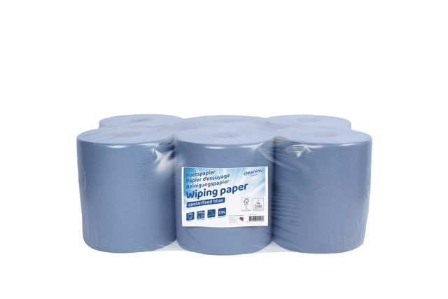 Papier d'essuyage Cleaninq Midi 1 épaisseur 20cmx300m bleu