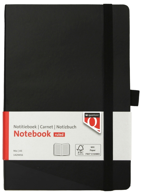 Carnet de notes Quantore A5 flex ligné 192 pages 80g noir