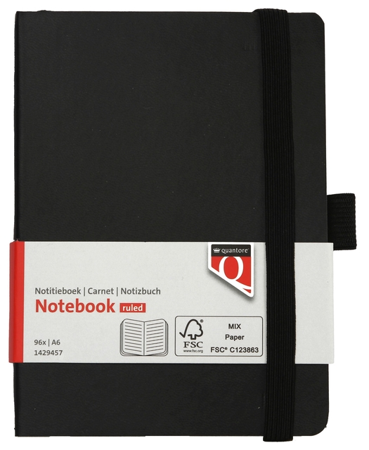 Carnet de notes Quantore A6 flex ligné 192 pages 80g noir