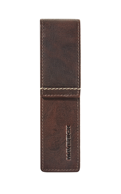 Pennenetui Maverick Rough Gear Brown 2-delig