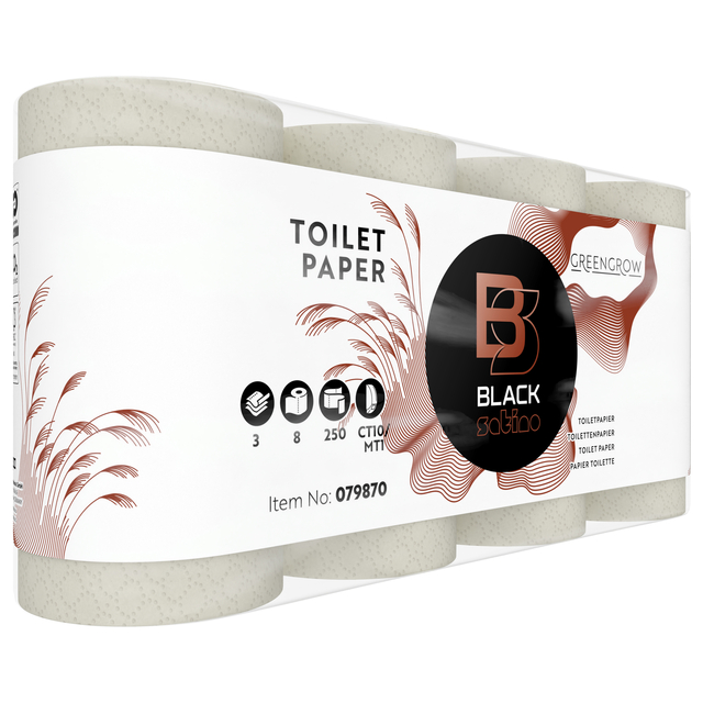 Toiletpapier BlackSatino GreenGrow CT10 3-laags 250vel naturel 079870