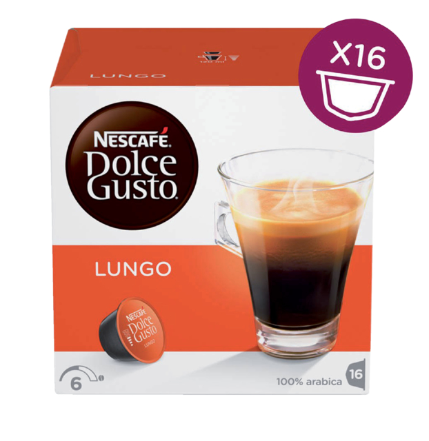 Koffiecups Dolce Gusto Lungo 16 stuks