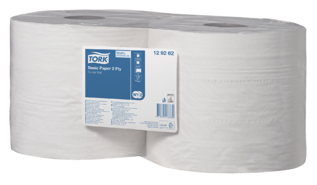 Papier d'essuyage Tork W2 Basic Universal 129262 2 épaisseurs 1000 feuilles blanc