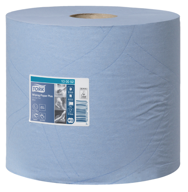 Poetspapier Tork W2 Plus Premium 2-laags 750 vel blauw 130052