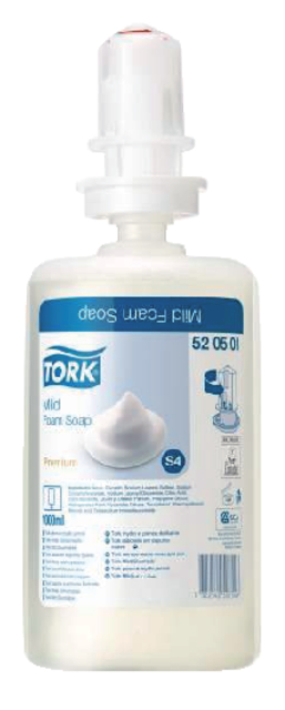 Savon mains Tork S4 Premium 520501 mousse doux 1000ml