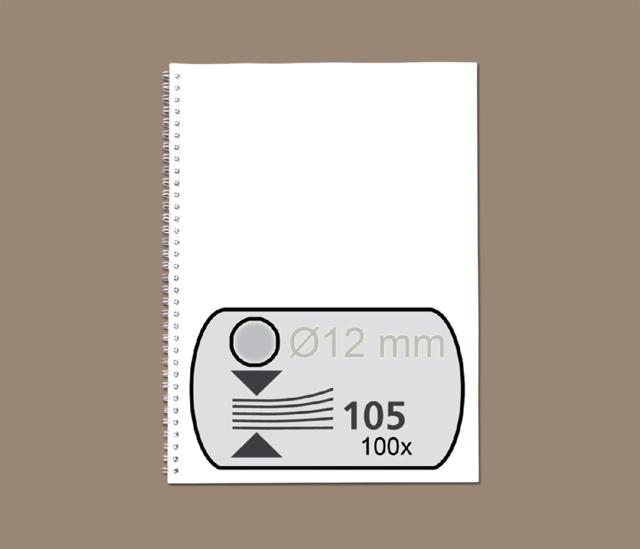 Peigne métallique Fellowes 12mm 34 anneaux A4 argent 100 pièces