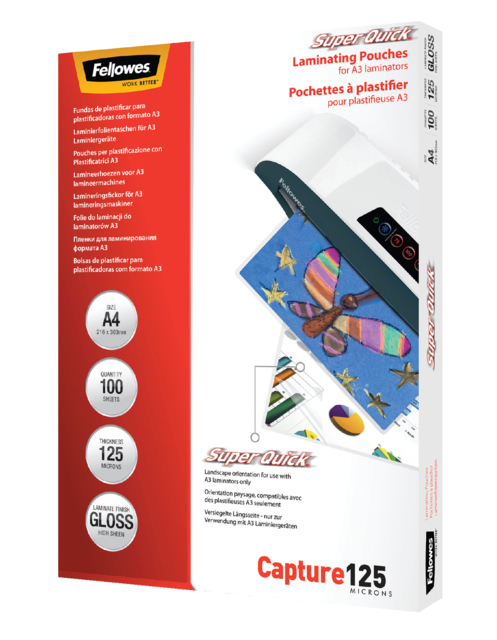 Pochette de plastification Fellowes A4 Superquick 2x125mic 100p