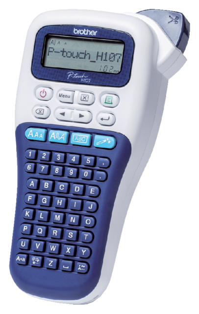 Imprimante d'étiquettes Brother P-Touch TZe PT-H107B portable ABC 12mm blanc