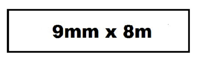 Labeltape Quantore TZE-221 9mm x 8m zwart op wit