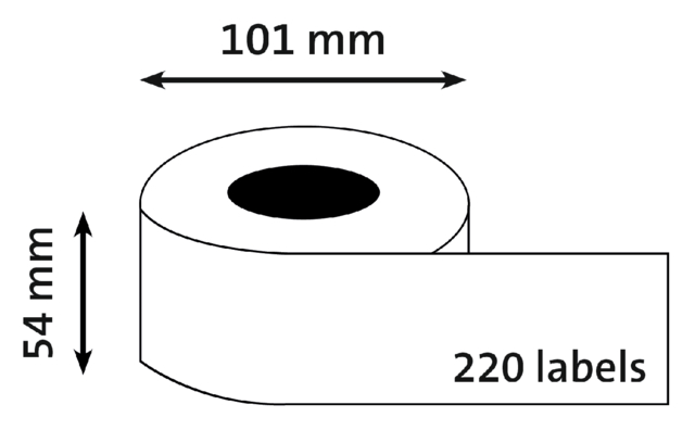 Etiket Dymo LabelWriter naamkaart 54x101mm 1 rol á 220 stuks wit