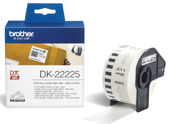 Etiket Brother DK-22225 doorlopend 38mm 1 rol á 30m wit