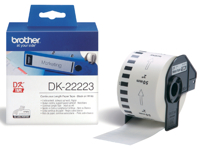 Etiket Brother DK-22223 doorlopend 50mm 1 rol á 30m wit