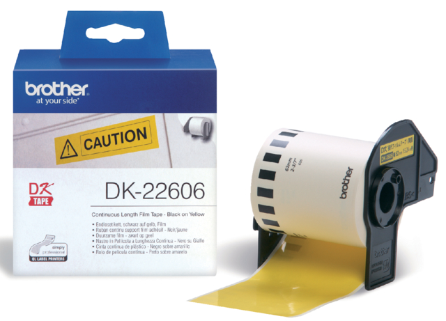 Etiket Brother DK-22606 doorlopend 62mm 1 rol á 15m geel