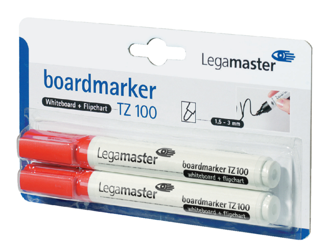 Marqueur tableau blanc Legamaster TZ100 ogive 1,5-3mm rouge 2 pièces