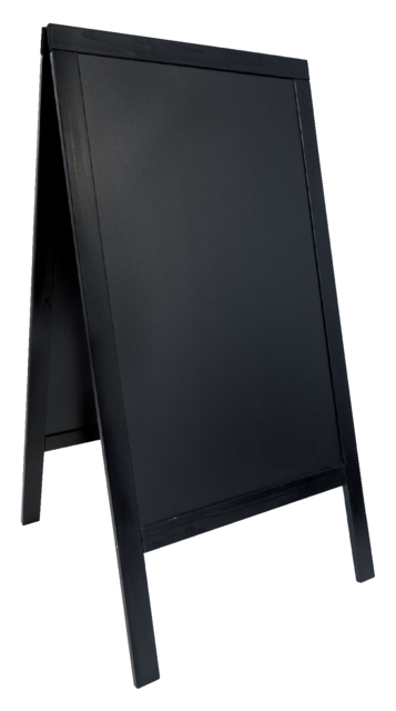 Stoepbord Securit 70x125x4cm zwart hout