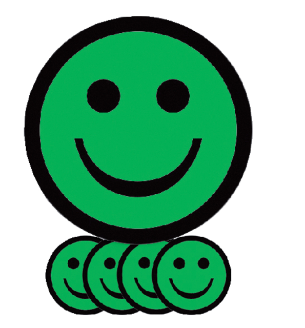 Magneet smiley 50mm emotie blij groen 5 stuks