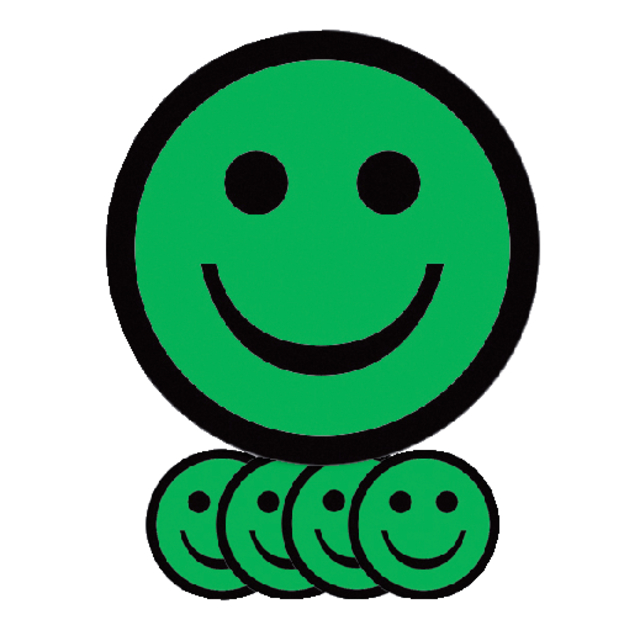 Magneet smiley 25mm emotie blij groen 5 stuks