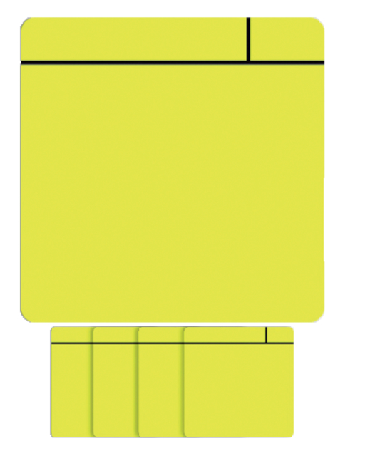 Magneet scrum 75x75mm geel 5 stuks