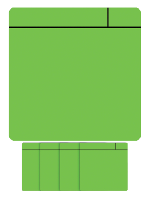 Aimant Scrum 75mmx75mm vert 5 pièces