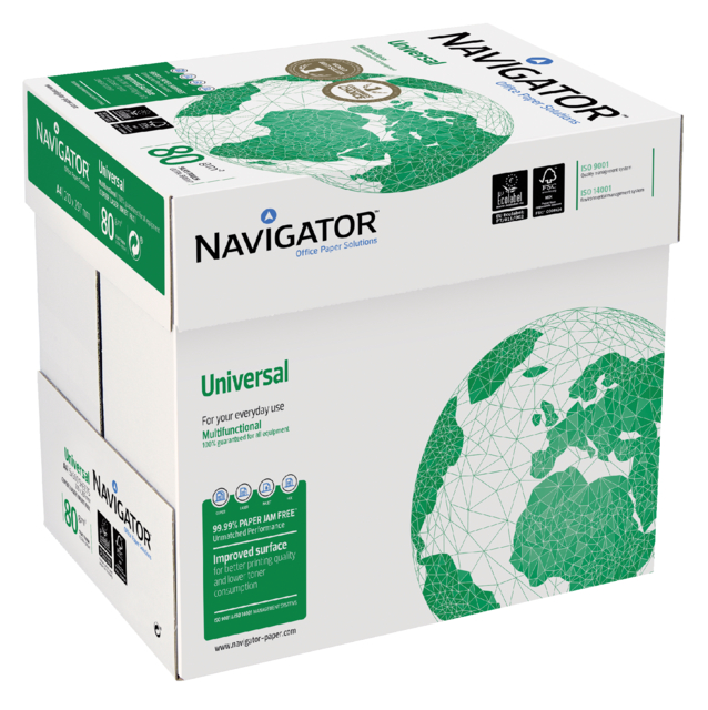 Kopieerpapier Navigator Universal Nonstop A4 80gr wit 2500 vel