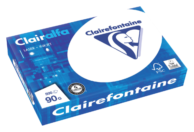 Kopieerpapier Clairefontaine Clairalfa A4 90gr wit 500 vel