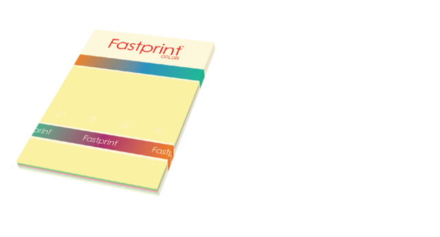 Kopieerpapier Fastprint A4 80gr 5 zachte kleuren 250 vel