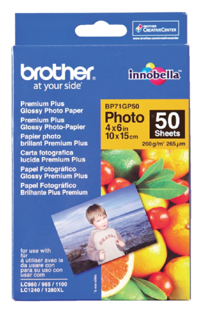 Papier photo Brother BP-71 10x15cm 260g glacé 50 feuilles