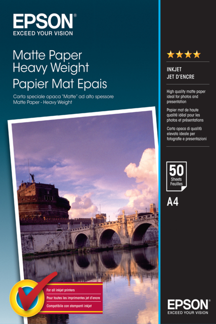 Inkjetpapier Epson S041256 A4 mat 167gr 50 vel