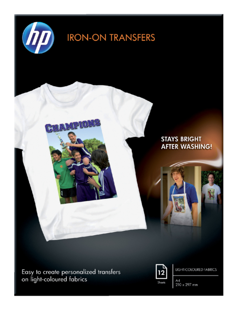 Transfert pour T-shirt HP C6050A A4 170g 12 feuilles