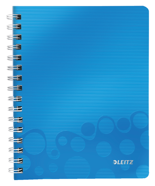 Cahier à spirale Leitz WOW A5 PP ligné bleu