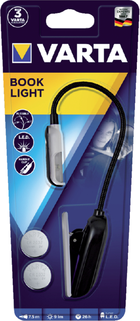 Torche Varta LED Book Light avec 2 piles CR2032