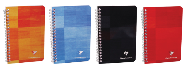 Carnet de notes Clairefontaine 95x140mm spirale ligné assorti