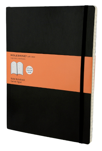 Notitieboek Moleskine XL 190x250mm lijn soft cover zwart