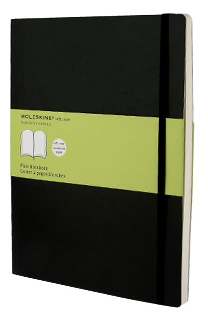 Carnet de notes Moleskine XL 190x250mm uni couverture souple noir