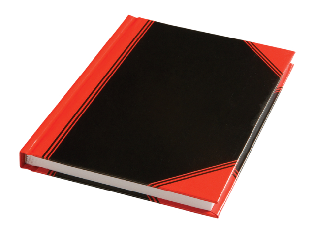 Cahier de notes Bantex noir/rouge A6 ligné 70g 96 feuilles