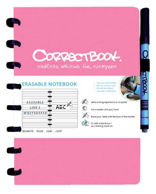 Cahier de notes Correctbook A5 ligné 40 pages Blossom Pink